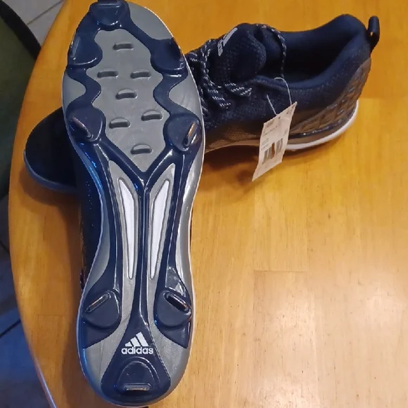 Adidas Dark Blue And Silver Baseball/Softball Cleats Size 14 NWT - Picture 5 of 9